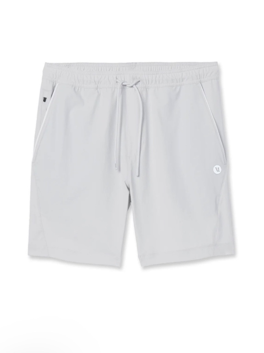 Vuori Crosscourt Unlined 7" Shorts Frost Gray  Lightweight Pockets Athletic  XXL